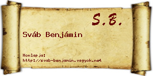 Sváb Benjámin névjegykártya